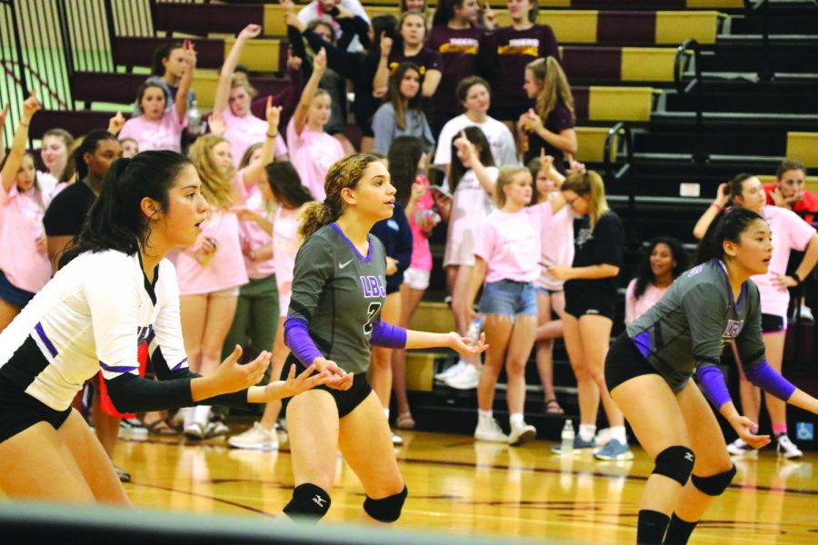 LBJ girls volleyball team plays Dripping Springs, eventually losing 3-0. photo by Jordan Jewell