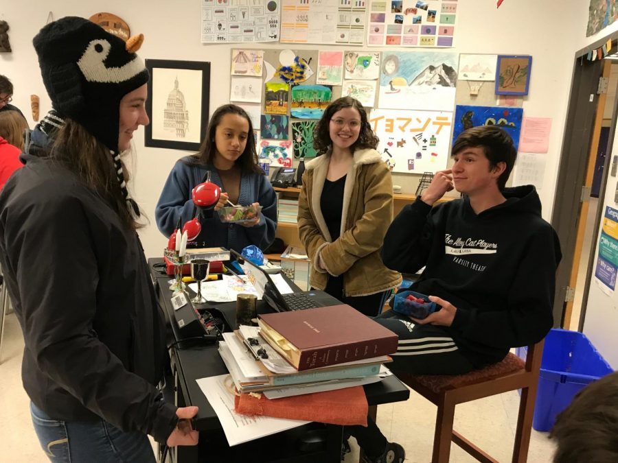 Members of Map Club discuss strategies and tactics for defeating their enemies. photo by Reha Kakkar
