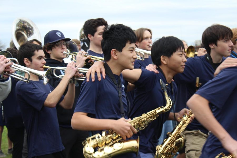 The Raptor Band played and celebrated in the final performance of the pep rally. LASA’s band provides school spirit and hype for the pep rallies. photo by JC Ramirez Delgadillo