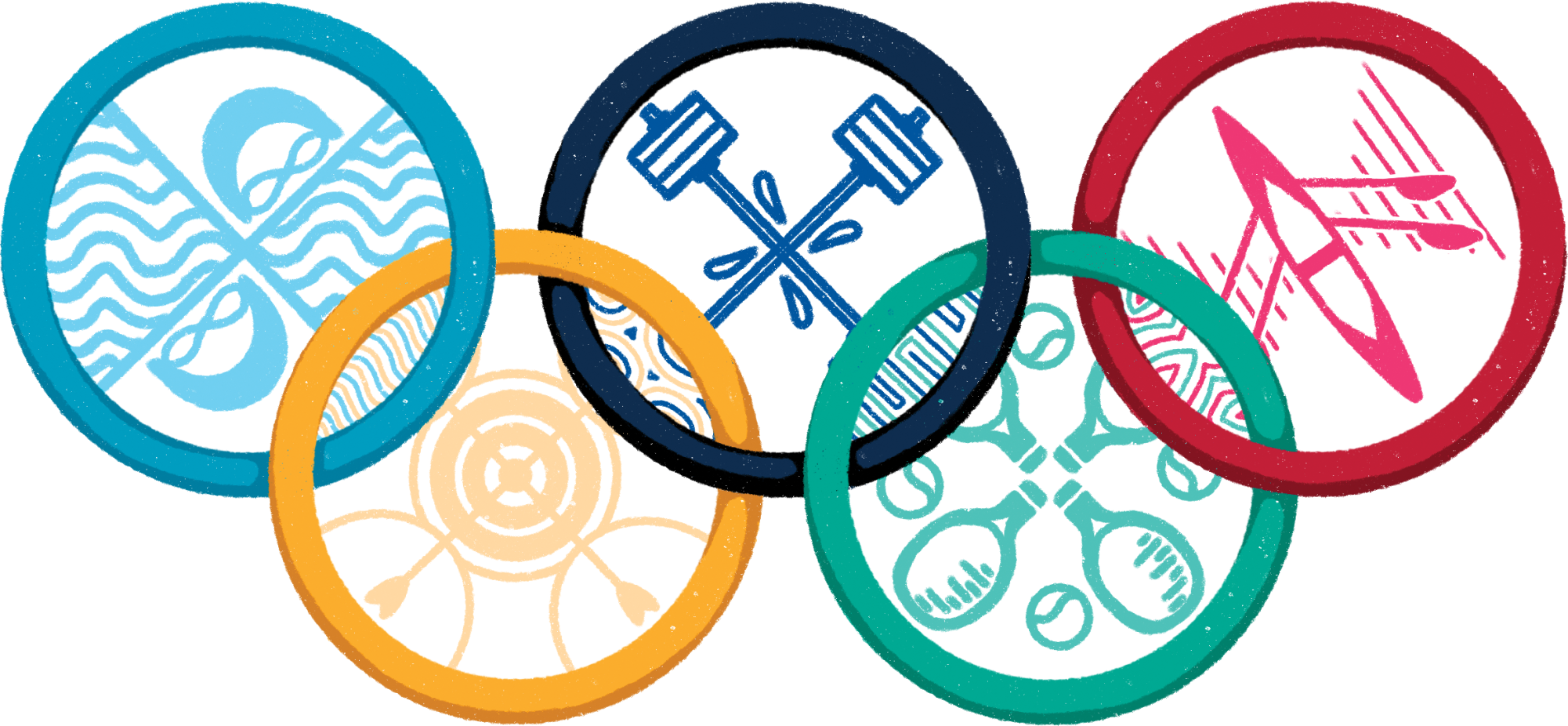 Olympic Rings In Heart Shape Hot-fix Rhinestone Transfer - Free Transparent  PNG Download - PNGkey