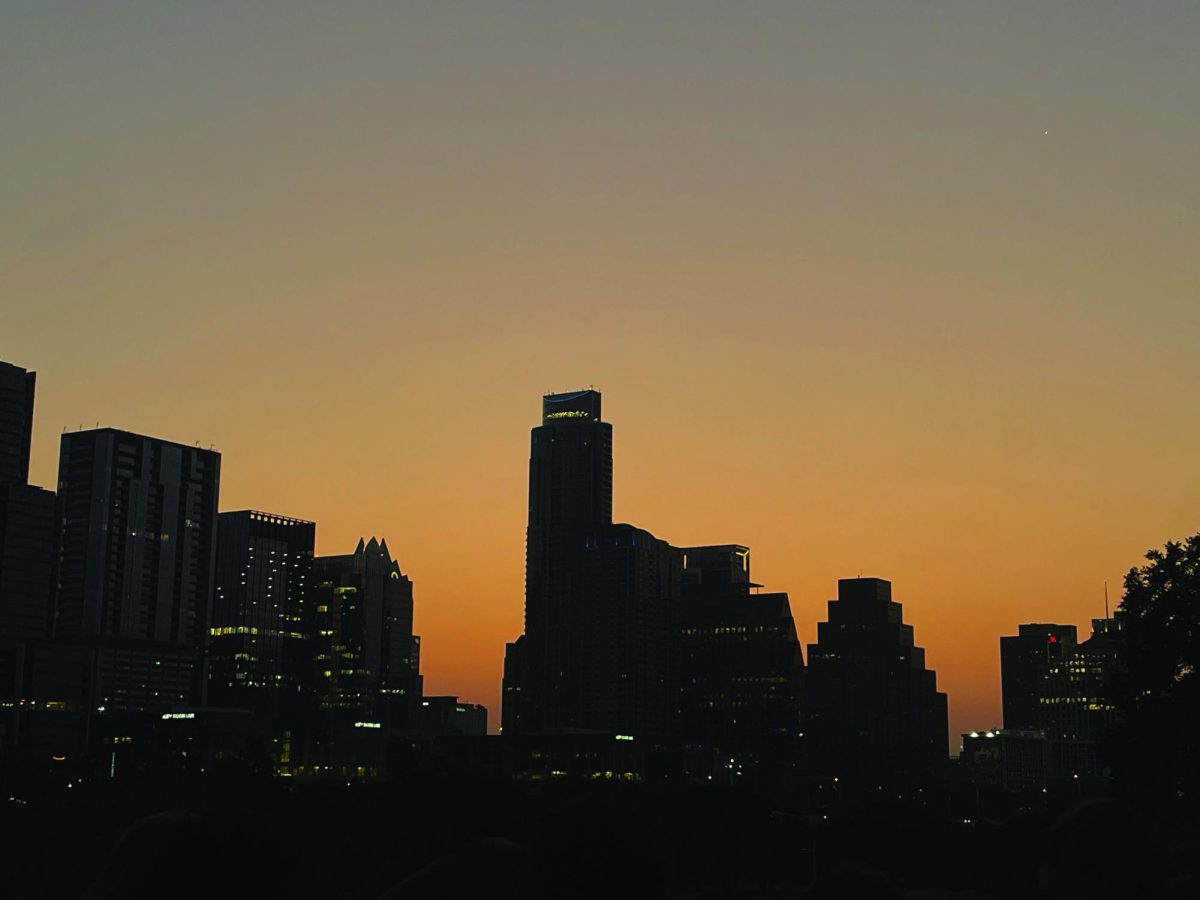 ILLUMINATED SKYLINE | Downtown Austin is lit by the early morning sunrise. In 2023, when the Environmenal Protection Agency set the standards for ozone pollution levels, the city of Austin fell out of compliance, reflecting growing concerns over air pollution.